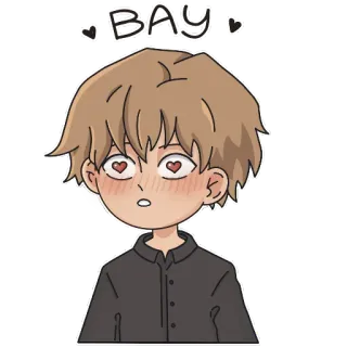 😍 BAY 动漫, 爱, 心眼, 可爱, 卡通, 脸红 telegram sticker