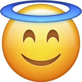 😇 emoji, smiley, angel, halo, innocent, face telegram sticker