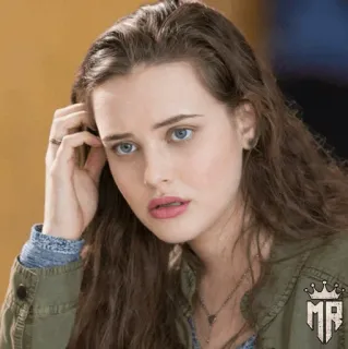 🍓 Hannah Baker 13 Reasons Why Porträt, Frau, traurig, Mädchen, Teenager, Schauspielerin, Gesicht telegram sticker