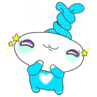 ☺ coniglio, carino, cartoni animati, kawaii, adesivo telegram sticker