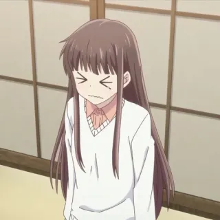🦋 Tohru Honda Fruits Basket Аниме, Грустно, Мультфильм, Манга, Тору Хонда, Fruits Basket telegram sticker