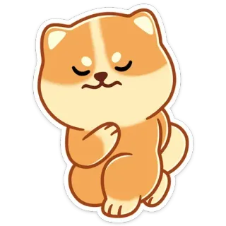 😌 강아지, 귀여운, 동물, 강아지, 만화, 스티커 telegram sticker