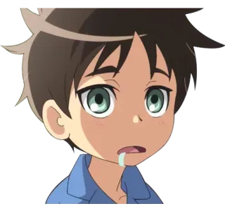 🤭 Eren Yeager Attack on Titan Anime, Garçon, Enfant, Mignon, Personnage telegram sticker