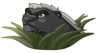 👺 ratel, animal, faune, dessin animé, mammifère whatsapp sticker