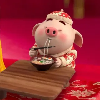 🐽 cochon, ramen, nouilles, nourriture, nouvel an chinois telegram sticker