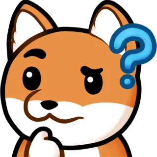 ❓ raposa, ponto de interrogação, animal, fofo, desenho animado, pensando whatsapp sticker