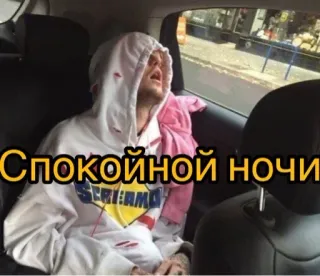 👋 Спокойной ночи спокойной ночи, сон, текст, стикер telegram sticker