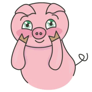☺️ cerdo, animal, lindo, dibujo animado, pegatina, rosa, animal de granja whatsapp sticker