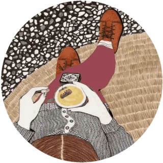 🌸 чай, кофе, свитер, отдых, уютный, напиток telegram sticker