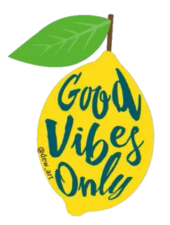 🍋 Good Vibes Only 레몬, 좋은 분위기, 긍정적, 낙관적, 노란색, 과일, 인용구 telegram sticker