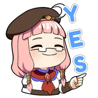 👉 YES Anime, Garota, Sim, Afirmativo, Aprovação, Fofo, Desenho animado telegram sticker