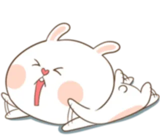 😭 кролик, заяц, мультфильм, милый, смешной, наклейка telegram sticker