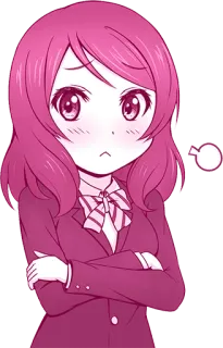 😕 Anime, Manga, Cartone animato, Personaggio, Ragazza, Rosa whatsapp sticker