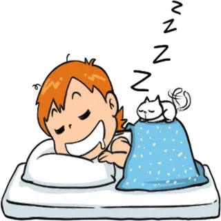 💤 schlaf, schlafend, müde, nacht, bett, katze, cartoon telegram sticker