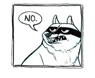🙁 NO. raccoon, animal, cartoon, no, speech bubble telegram sticker