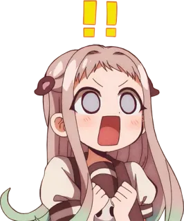 ‼️ Anime, überrascht, aufmerksam, Ausruf whatsapp sticker
