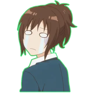 😭 anime, cartoon, girl, sad, crying, disappointed, emotion, illustration whatsapp sticker