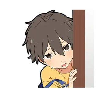 😮 Аниме, Парень, Милый, Грустный, Плачущий telegram sticker