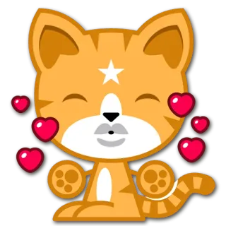 😘 Katze, Herzen, Süß, Tier, Cartoon, Aufkleber whatsapp sticker