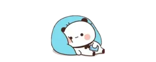 👑 cute, panda, cartoon, blanket, sleepy telegram sticker