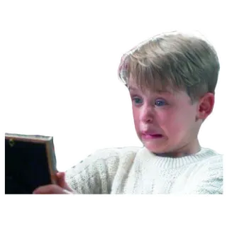 😬 Kevin McCallister Home Alone niño, llorando, triste, emocional, película, mi pobre angelito, niño triste whatsapp sticker