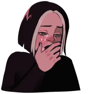 😥 chorando, triste, emocional, ilustração, moletom com capuz telegram sticker
