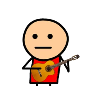 🎸 漫画, ギター, 音楽, 棒人間, ミュージシャン telegram sticker