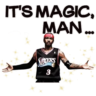 🤓 Allen Iverson IT'S MAGIC, MAN... Allen Iverson, NBA, Pallacanestro, Philadelphia 76ers telegram sticker