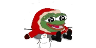 🌨 Pepe the Frog pepe, rana, meme, inverno, natale, pupazzo di neve telegram sticker