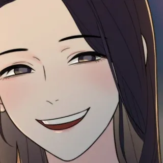 🖤 mulher, sorrindo, retrato, anime, mangá whatsapp sticker