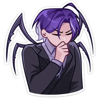 😟 Anime, Manga, Dibujo animado, Personaje, Demonio, Alas, Traje whatsapp sticker