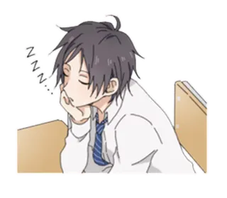😩 ZZZ... schlafend, Anime, müde, Student, Schule, Cartoon whatsapp sticker
