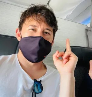 🖕 personne, doigt d'honneur, geste obscène, masque, portrait telegram sticker
