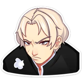 😒 Anime, Manga, Personaje, Expresión, Retrato telegram sticker