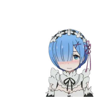 😊 Rem Аниме, Горничная, Милый, Re Zero whatsapp sticker