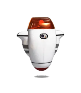 😠 robot, biały, pomarańczowy, maszyna telegram sticker