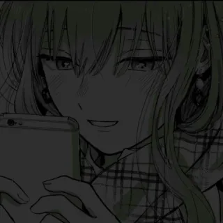 🖤 Anime, Ragazza, Manga, Carino, Telefono, Personaggio, Arte telegram sticker