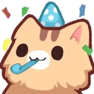 🎉 gato, festa, celebração, aniversário, animal, fofo, kawaii whatsapp sticker