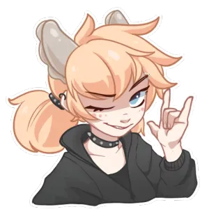 🤘 애니메이션, 캐릭터, 만화, 여자, 귀여운, 윙크, 스티커 whatsapp sticker