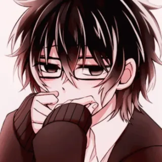 🤭 อนิเมะ, มังงะ, เด็กผู้ชาย, แว่นตา, น่ารัก, การ์ตูน telegram sticker
