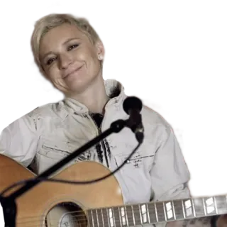 😇 mulher, guitarra, música, músico, cantora, retrato telegram sticker