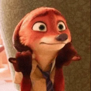 🦊 Nick Wilde Zootopia Nick Wilde, Zootopia, shrug, unsure, fox, cartoon telegram sticker