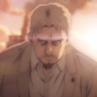 👾 Reiner Braun Attack on Titan アニメ, 進撃の巨人, ライナー・ブラウン, 兵士, 真剣, キャラクター whatsapp sticker