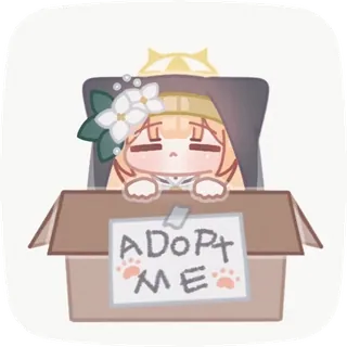 🥹 ADOPT ME adotta, gatto, gattino, scatola, carino, animale domestico, animale telegram sticker
