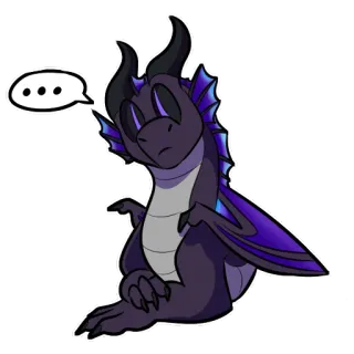 😐 ... dragão, desenho animado, fofo, animal, fantasia, roxo telegram sticker