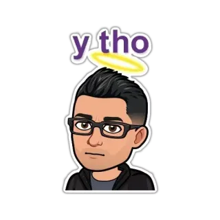 😒 y tho bitmoji, bitmoji, вопрос, мем, почему telegram sticker