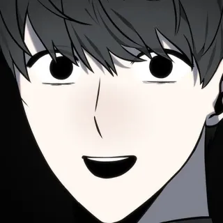 ⚰ Anime, Manga, Cartoon, Personage, Glimlach, Man telegram sticker