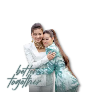 💋 better together femmes, câlin, amitié, ensemble, positif, amour, soutien telegram sticker