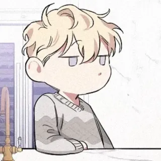 🥂 Kreskówka, Chłopak, Anime, Blond, Słodki, Rysunek telegram sticker