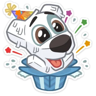 🥳 chien, fête, célébration, autocollant, mignon, animal whatsapp sticker